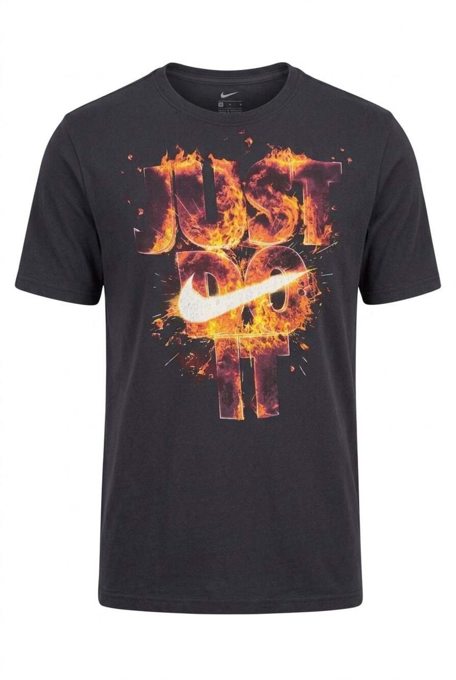 Nike Dri-FIT Just Do It Fire Graphic T-Shirt Black